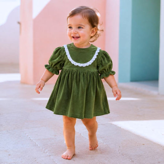 MiniKlub - Girls - Dresses & Frocks (Color: Green | 2 Pcs Set)