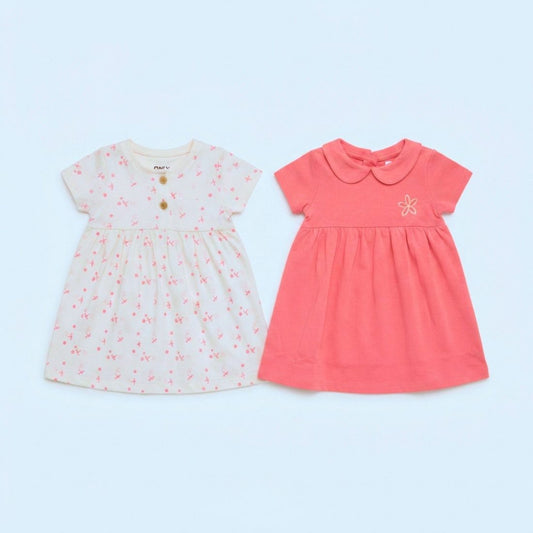 MiniKlub - Girls - Dresses & Frocks (Color: Red | 2 Pcs Set)