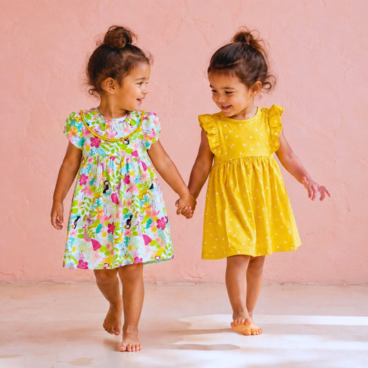 MiniKlub - Girls - Dresses & Frocks (Color: Yellow | 2 Pcs Set)