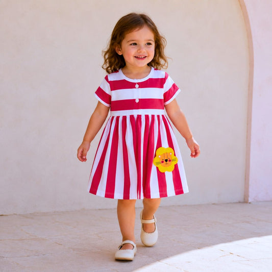 MiniKlub - Girls - Dresses & Frocks (Color: Red | 2 Pcs Set)