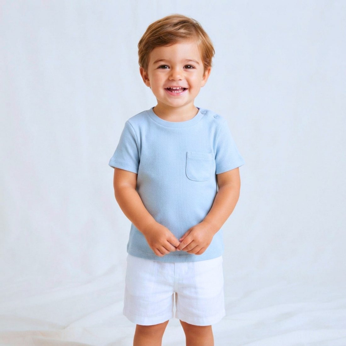 JOHN LEWIS - Newborn & Baby - Tops & Tees (Color: Light Blue)