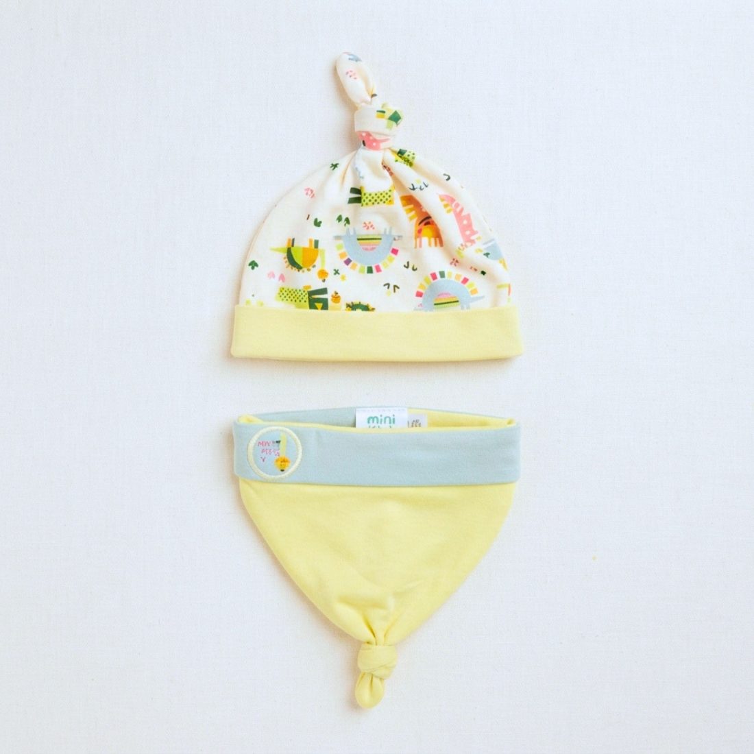 MiniKlub - Newborn & Baby - Baby Caps & Headbands (Color: Multi | 2 Pcs Set)