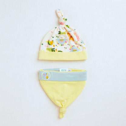 MiniKlub - Newborn & Baby - Baby Caps & Headbands (Color: Multi | 2 Pcs Set)