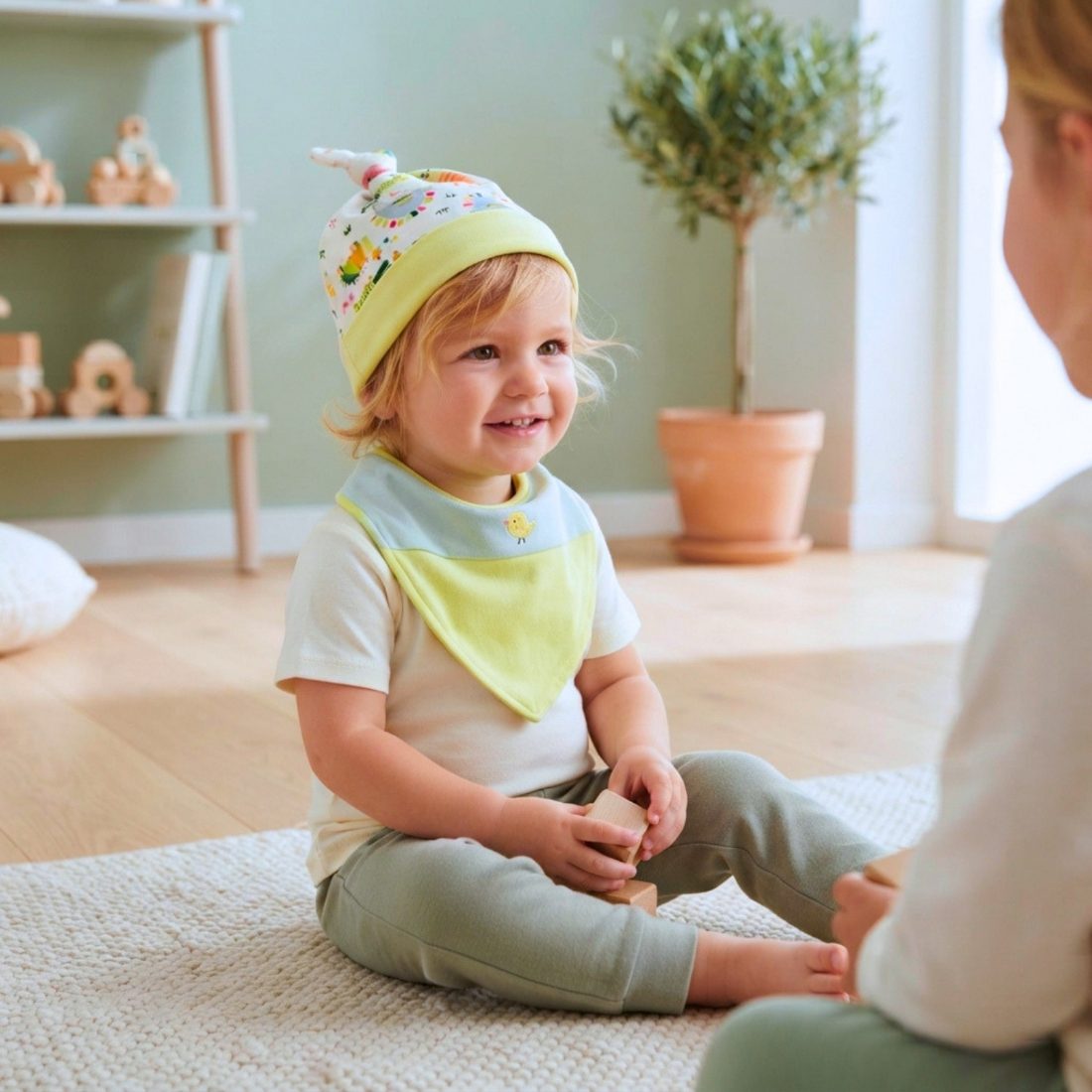 MiniKlub - Newborn & Baby - Baby Caps & Headbands (Color: Multi | 2 Pcs Set)