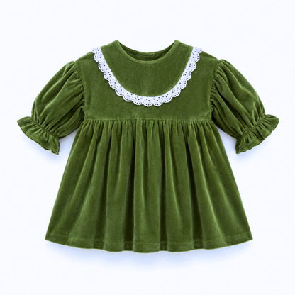 MiniKlub - Girls - Dresses & Frocks (Color: Green | 2 Pcs Set)
