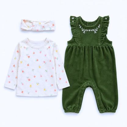 MiniKlub - Newborn & Baby - Rompers & Bodysuits (Color: Green | 3 Pcs Set)