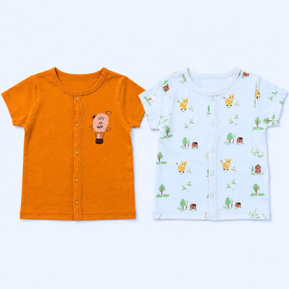 MiniKlub - Boys - Shirts & T-shirts (Color: Orange | 2 Pcs Set)