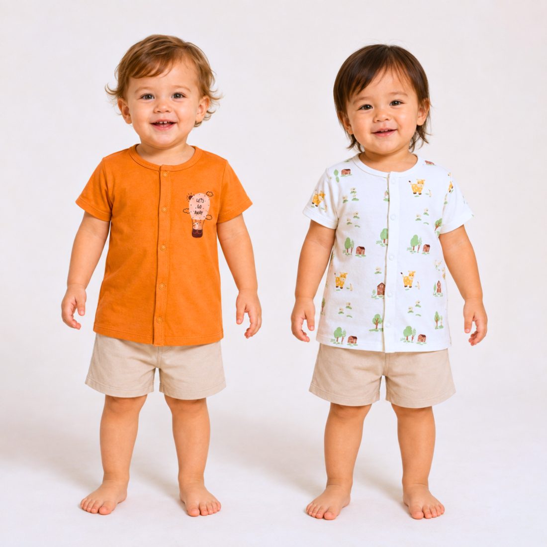 MiniKlub - Boys - Shirts & T-shirts (Color: Orange | 2 Pcs Set)