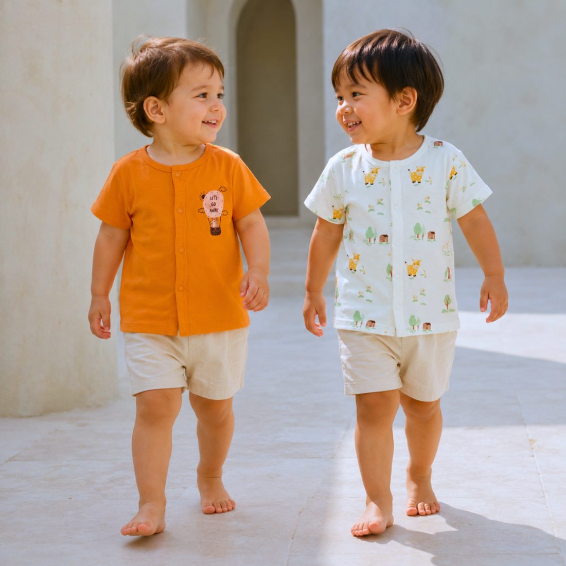 MiniKlub - Boys - Shirts & T-shirts (Color: Orange | 2 Pcs Set)