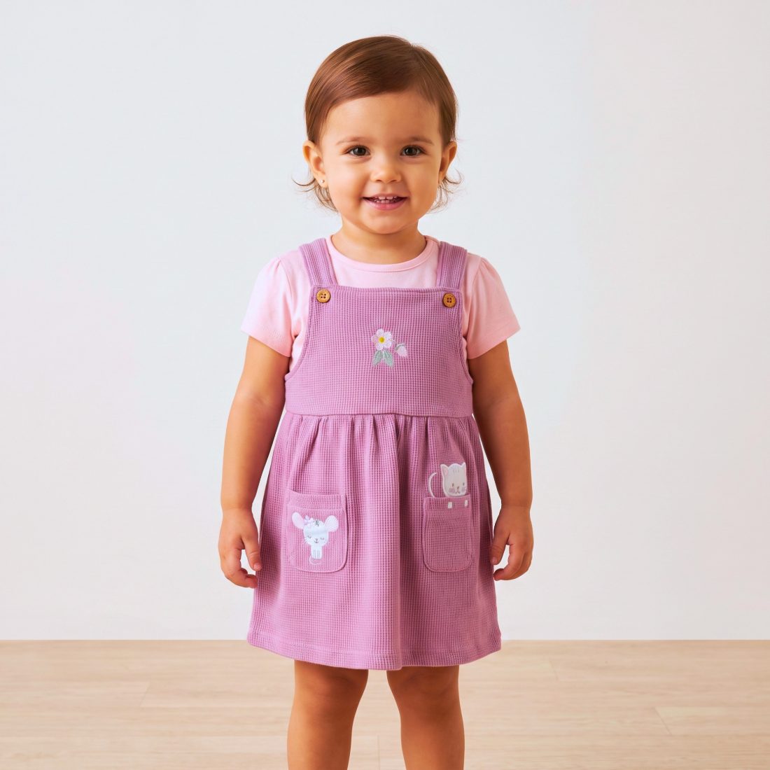 MiniKlub - Girls - Dresses & Frocks (Color: Pink | 2 Pcs Set)