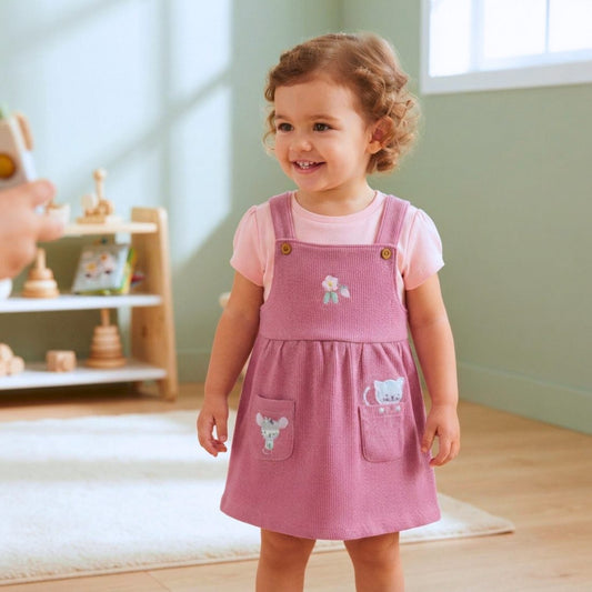 MiniKlub - Girls - Dresses & Frocks (Color: Pink | 2 Pcs Set)