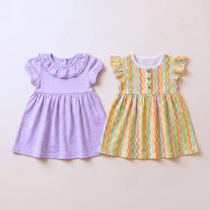 MiniKlub - Girls - Dresses & Frocks (Color: Purple | 2 Pcs Set)