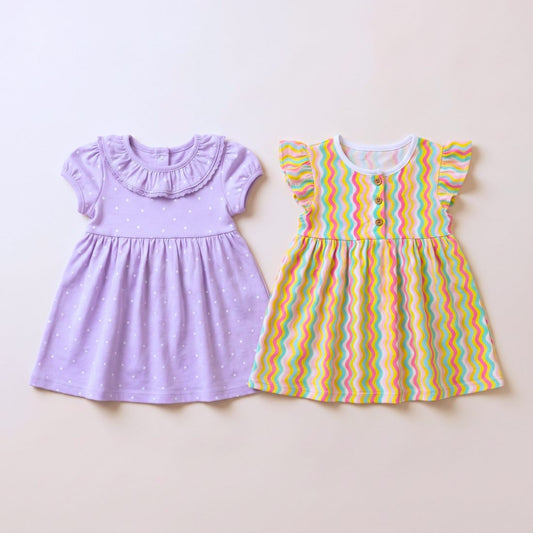 MiniKlub - Girls - Dresses & Frocks (Color: Purple | 2 Pcs Set)