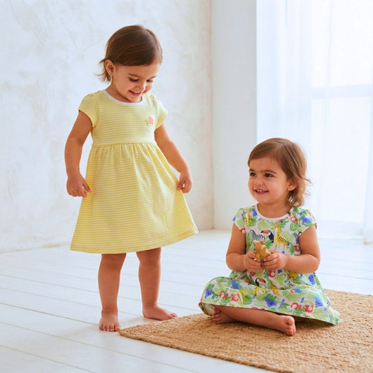 MiniKlub - Girls - Dresses & Frocks (Color: Multi | 2 Pcs Set)