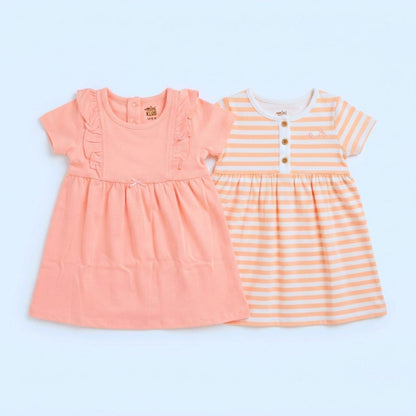 MiniKlub - Girls - Dresses & Frocks (Color: Orange | 2 Pcs Set)