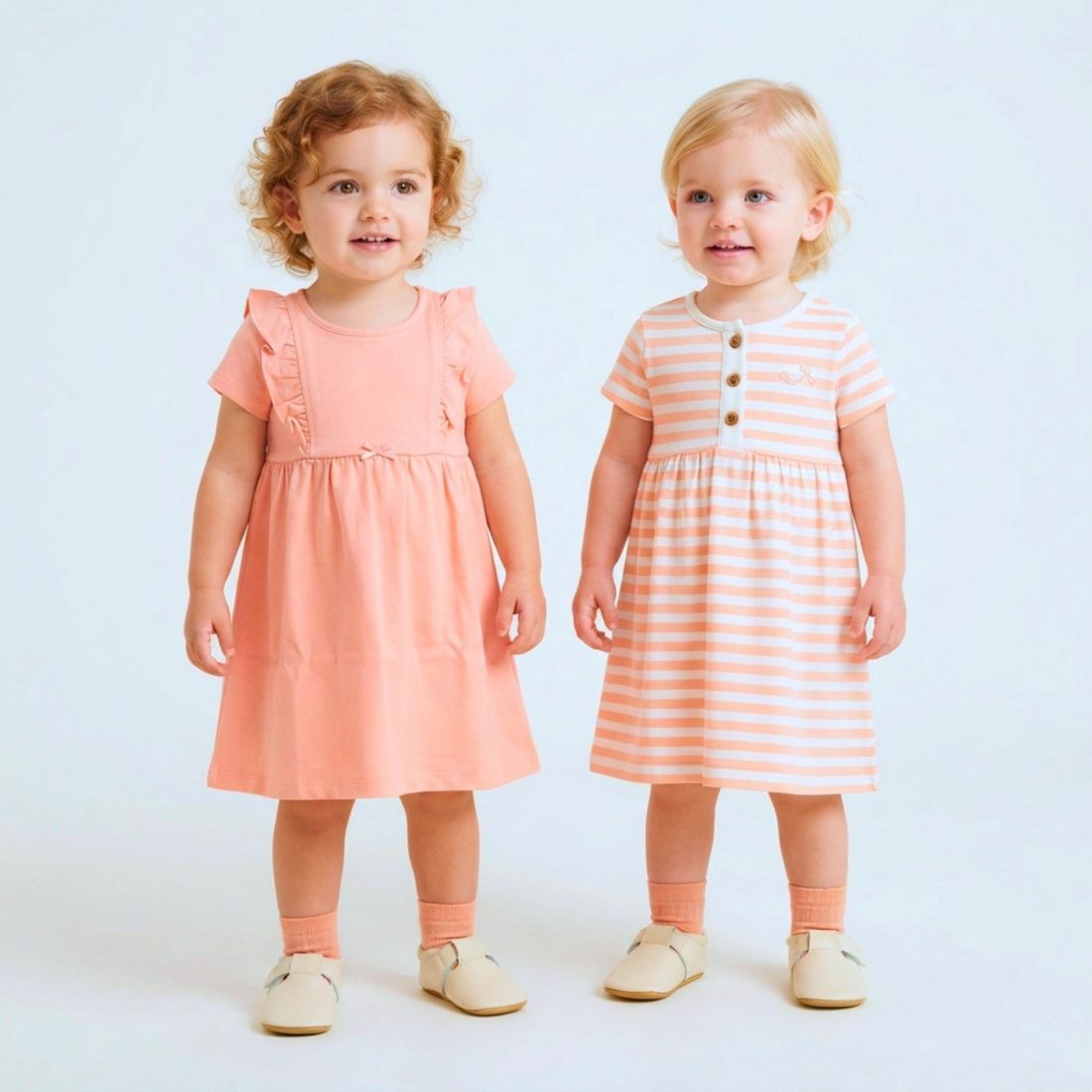 MiniKlub - Girls - Dresses & Frocks (Color: Orange | 2 Pcs Set)