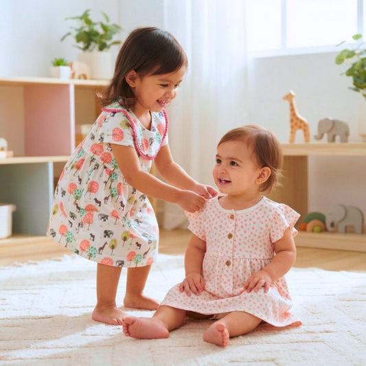 MiniKlub - Girls - Dresses & Frocks (Color: Multi | 2 Pcs Set)