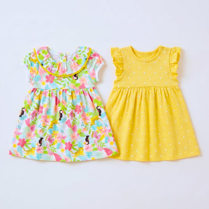 MiniKlub - Girls - Dresses & Frocks (Color: Yellow | 2 Pcs Set)
