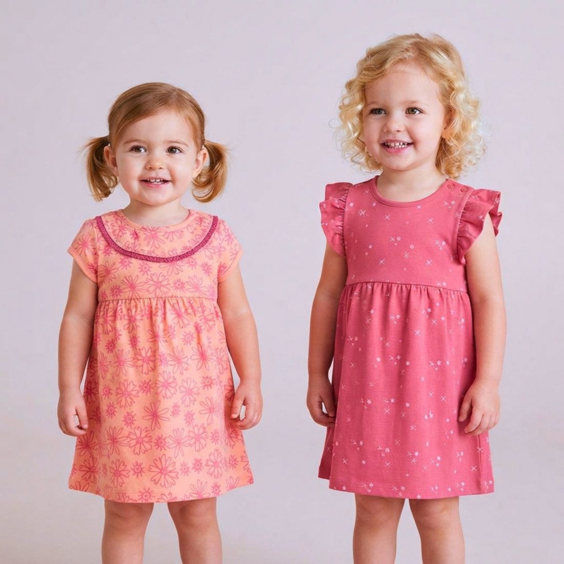 MiniKlub - Girls - Dresses & Frocks (Color: Red | 2 Pcs Set)