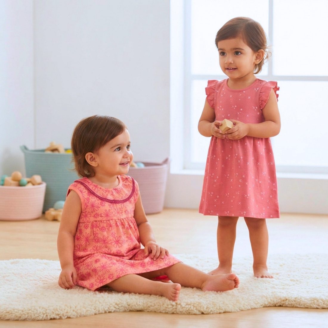 MiniKlub - Girls - Dresses & Frocks (Color: Red | 2 Pcs Set)