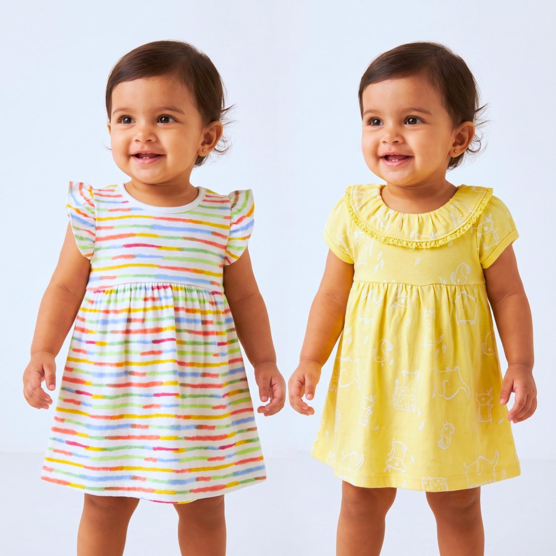 MiniKlub - Girls - Dresses & Frocks (Color: Multi | 2 Pcs Set)