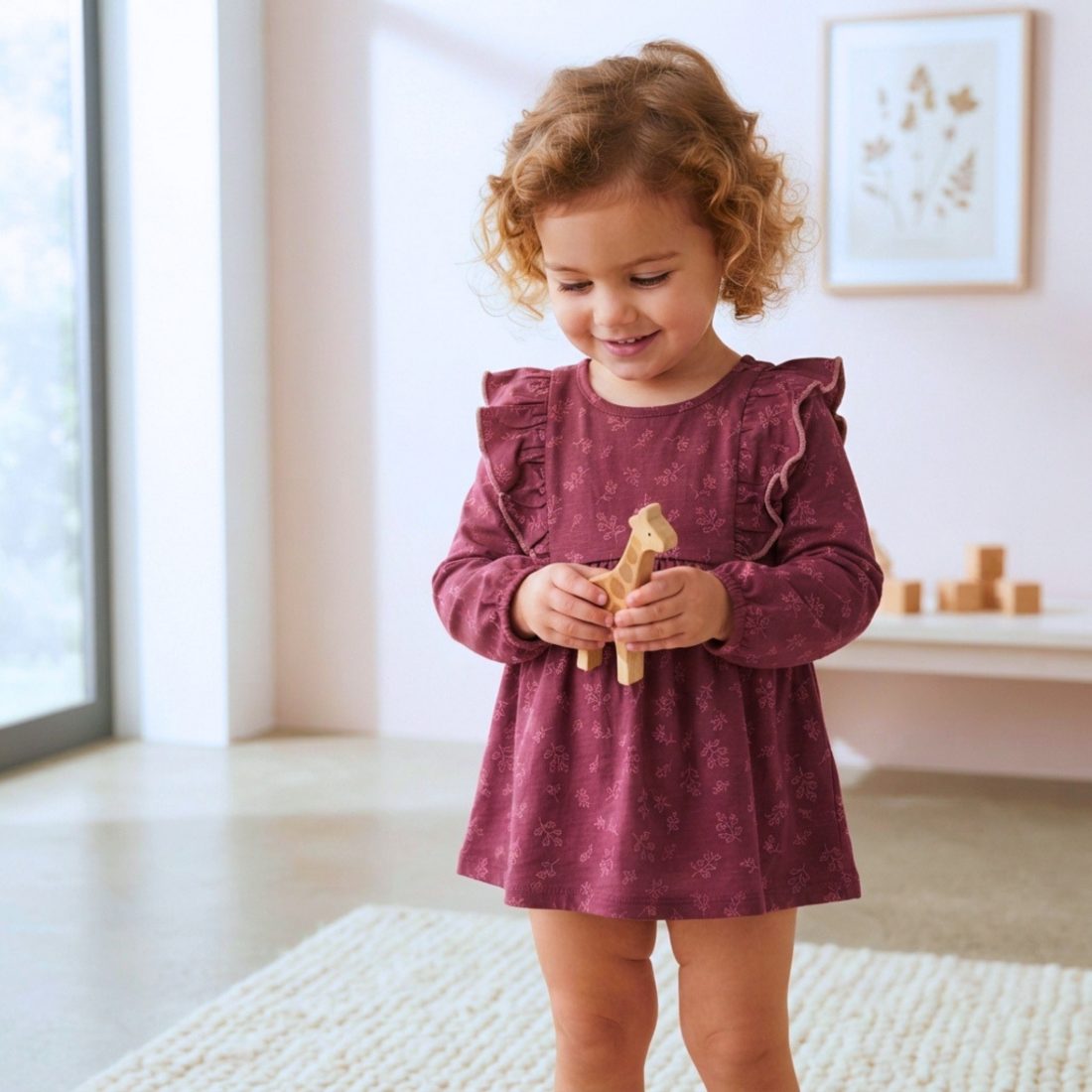Gerber - Newborn & Baby - Dresses & Frocks (Color: Dark Red)