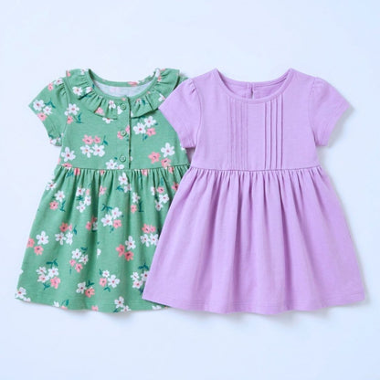 MiniKlub - Girls - Dresses & Frocks (Color: Green | 2 Pcs Set)