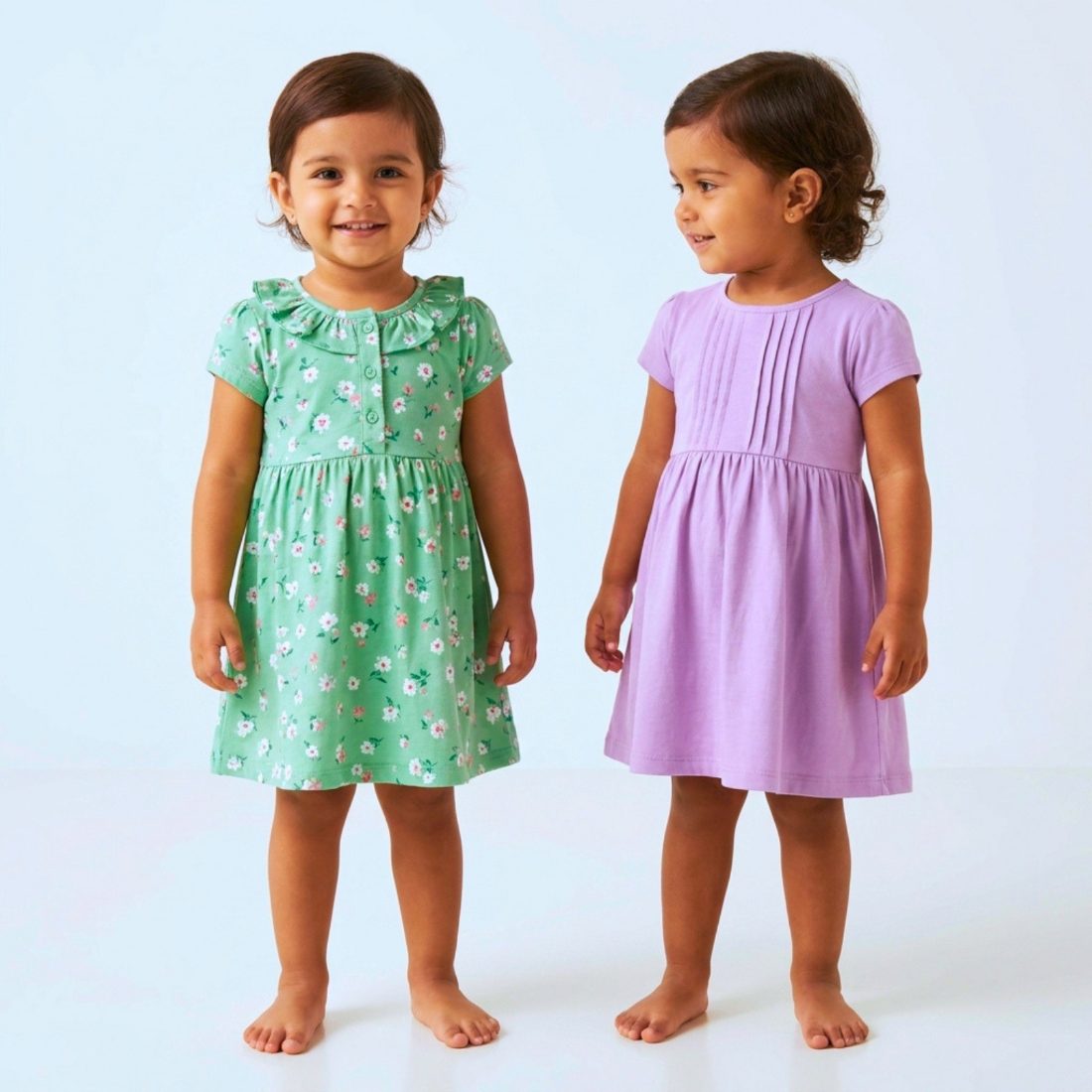 MiniKlub - Girls - Dresses & Frocks (Color: Green | 2 Pcs Set)